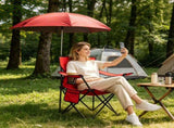 Folding Camping Chair with Detachable 8-Rib Sun Umbrella, 42.13 Inch Canopy Aluminum Alloy Portable 31624420