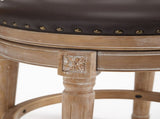 Cow top Leather Wooden Bar Stools, 360 Degree Swivel Bar Chair with Backs,Bar height Couner Height W2195P462643