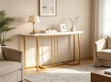 44in Modern Console Sofa Table, Waterproof Scratch-Resistant Top, Sturdy Metal Frame with Anti-Slip 89525012