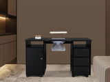MDF Double Cabinet 3 Drawers 1 Door With Fan Manicure Table Black 33888611