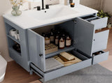 36" Bathroom Vanity with Sink, Free Standing Single Vanity Set with 4 Drawers and Side Storage Rack, W1580P382509