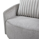 Modern Sleek Design Swivel Chair Cushion Seat Soft Gray Chenille Upholstered Plush Back Pillow B011P256605