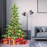 Artificial 6ft Green LED-lit Christmas Tree with 502PE/PVC Mixed Branch Tips,Hinged Premium & 26778772