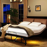 Adjustable Bed Base Frame Queen Bed Frame with Head and Foot Incline Wireless Remote 4 Ports USB, W1038P194149