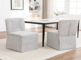 Linen Dining Chairs, Modern Fabric Side Chairs for Dining Room and Kitchen, with Padded Seat and W1170P365356