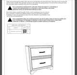 Glamorous Two-Tone Finish Nightstand Hidden Jewelry Drawer Polish Chrome Bar Bedroom Furniture B01146215