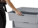 Wide 3 Drawer Tower, Plastic Storage Organizer with Removable Decorative Bins, Easy to Assemble - No 52689798