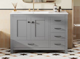 36" Gray Bathroom Vanity with Ceramic Sink Combo, Abundant Storage Cabinet -2 Soft close doors and 5 N729P183735E