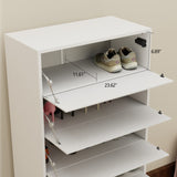 ZUN Mirror Shoe Cabinet With 6 Flip Drawers, Mirror Shoe Rack Organizer Store Ample Shoes, Mirror Shoe W760P206372