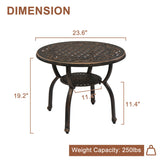 Cast Aluminum Outdoor Side Table, Anti-Rust Outdoor Round End Table, Patio Coffee Bistro Table for 65174540