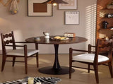 (Walnut Color) Table, 31.5'' Modern Dining Table, Dining Table,MDF Top and Steel Base Tulip W2641P381821