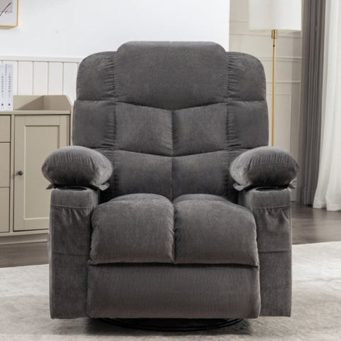 ZUN Massage Rocker Recliner Chair Rocking Chairs for Adults Oversized with 2 Cup Holders, USB Charge 17023726