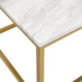 ZUN White Faux Marble Coffee Table Simple Modern 1pc Coffee Tables with 2pcs Table for Living Room and W1708P143243