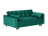 55 "green velvet sofa, elegant with convenient pockets, clever interpretation of the three-in-one W3371P315005