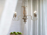 4 - Light Wood Chandelier, Hanging Light Fixture with Adjustable Chain for Kitchen Dining Room Foyer W2078138921