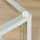 Modern Glass Console Table, 55" Gold Sofa Table with Sturdy Metal Frame and Black Tempered Glass W1567110797