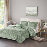 King/Cal King Velvet Comforter Set with Throw Pillow B035P203259