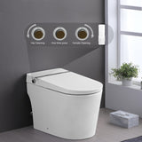 ZUN Smart Toilet Bidet Combo with Foot Sensor Open Cover/Seat, LED Display, Self-Cleaning Nozzle, Heated W1219P262970