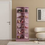 ZUN Pink 360 Rotating shoe cabinet 6 layers W1320140917