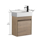 ZUN 18'' Floating Wall-Mounted Bathroom Vanity with White Resin Sink & Soft-Close Cabinet Door 14992562