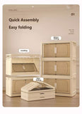 19.69" Side Wide Folding Storage Cabinet ,5 Tiers,19.69"11.81"50.00",Collapsible Storage Bins with 06151378