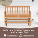 2-Person Wooden Outdoor Rocking ChairPatio Swing Rocking Loveseat 71712050