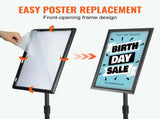 Pedestal Sign Holder Adjustable Poster Stand 11 x 17 Inch Round Base 46911585