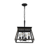 (Same as W1340111204/L1010) 16" Black Gold Industrial 4-Light Pendant Chandelier, Modern Metal Cage W1340P206637
