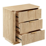 3 Drawers Drasser, 27.6'' Wide Modern Chest of Drawers Curved wave Design,Nightstand,Wood Drawer W1820P335659