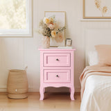 Macaron powder, MDF spray paint, 40*30*60cm, two-drawer bedside table, pastoral style 1pc 66169456
