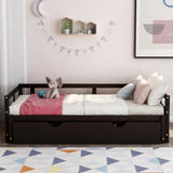 Extending Daybed with Trundle, Wooden Daybed with Trundle, Espresso WF194887AAP