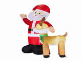 Christmas Inflatable Santa & Reindeer, 4 LED Lights, Waving Santa Design, Weatherproof 66771824