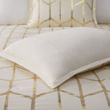 King/Cal King Metallic Printed Duvet Cover Set B03596043