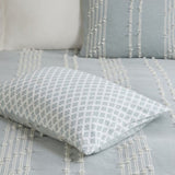 3 Piece Cotton Jacquard Comforter Set Aqua King/Cal King B03596413
