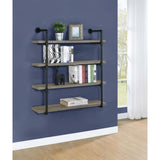 Black and Grey Driftwood 4-tier Wall Shelf B062P149095