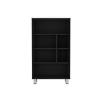 ZUN Bookcase 40.6" H, 6 shelves, 4 legs, Black B097P250871