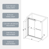 Bypass shower door, sliding door, with 5/16" tempered glass and Brushed Nickel finish 6074 W2122P179445