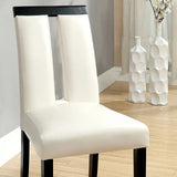 ZUN Set of 2 Chairs Black And White Leatherette Beautiful Padded Side Chairs Slit Back Design Kitchen HS11CM3559SC-ID-AHD