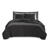 3 Piece Quilt Set Black Full/Queen B035129040