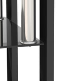 1-Piece Modern Tempered Glass Tea Table Coffee Table End Table, Square Table for Living Room, Black W241104204