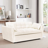 64.9"3-in-1 foldable large size sofa bed, modern velvet double sofa, sofa bed with adjustable back, W2564P228263