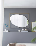 30x1x40" Poppy Mirror with Gold Metal Frame Contemporary Design Decor for Bathroom, Entryway W2078124325