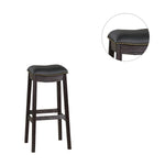 ZUN Black PU Upholstery Bar Stool, Set of 2 SR011816