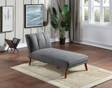 Blue Grey Polyfiber 1pc Adjustable Chaise Bed Living Room Solid wood Legs Plush Couch HS00F8516-ID-AHD