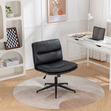 ZUN Bizerte Adjustable Swivel Criss-Cross Chair, Wide Seat/ Office Chair /Vanity Chair, Black T2574P181617