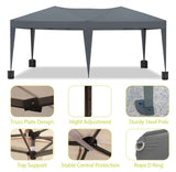 ZUN 10 x 20 ft Heavy Duty Awning Canopy Pop Up Gazebo Marquee Party Wedding Event Tent with 6 Removable 02117823