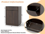 10-Gallon Woodgrain Tilt-Out Trash Can Cabinet Wooden Garbage Recycling Cabinet with Wave-Textured W2557P319051