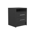 ZUN Nightstand 23.6" H, with 2 Drawers and 1 Shelf, Black B097P250851