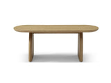 47.24" Oval Coffee Table with Solid Wood Veneered, Modern Natural Solid Wooden Color Center Table, W2664P346448