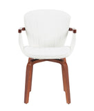 Mid-Century Modern Bentwood Swivel Dining Chairs Heat-Pressed PU Leather Accent Chairs N842P290039K